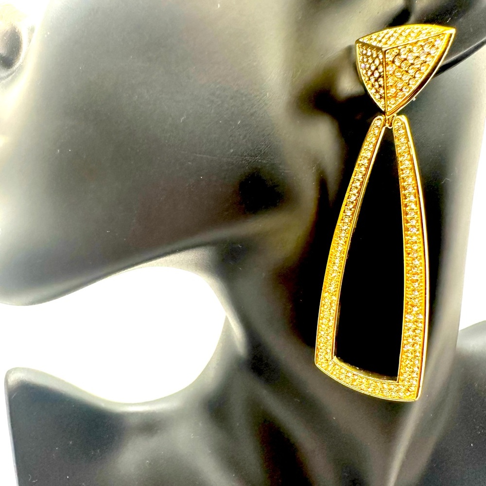 Long gold earrings